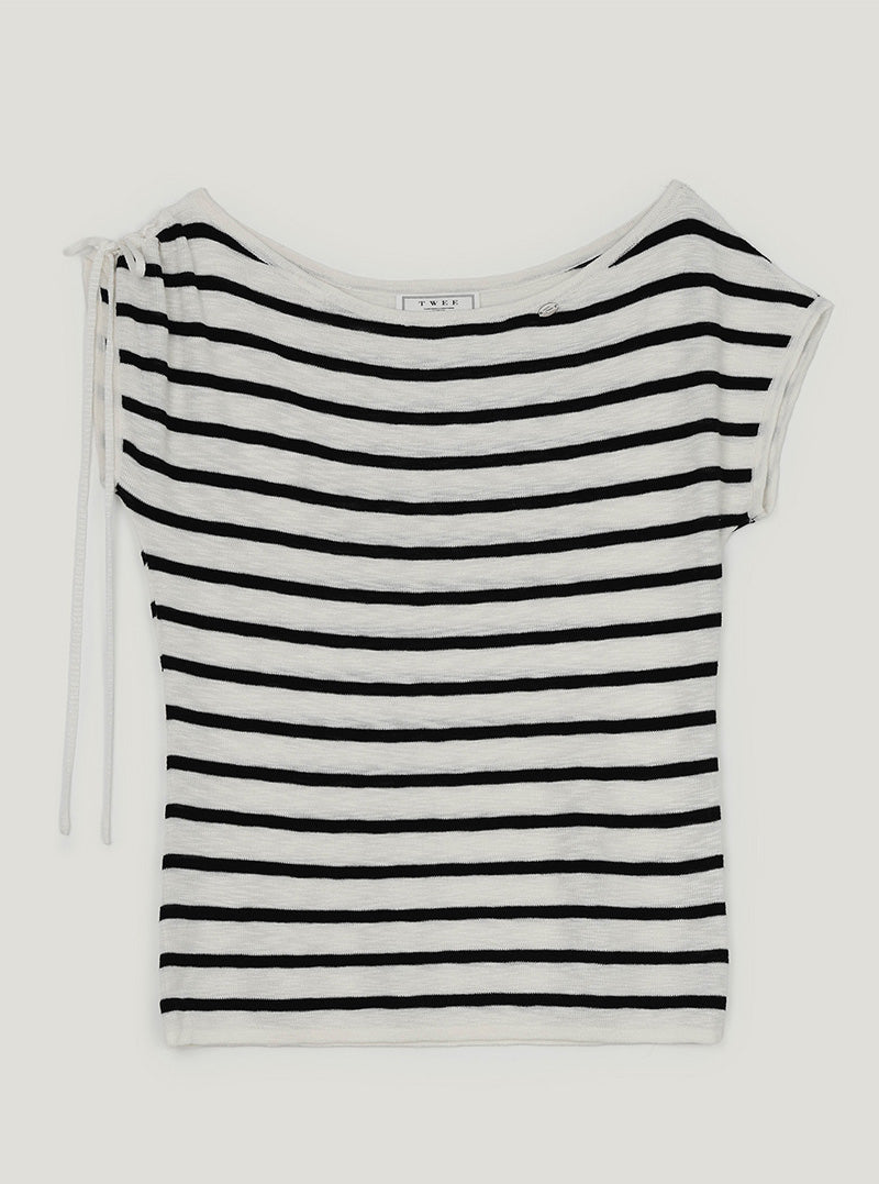 Peller off-shoulder strap short sleeve knit