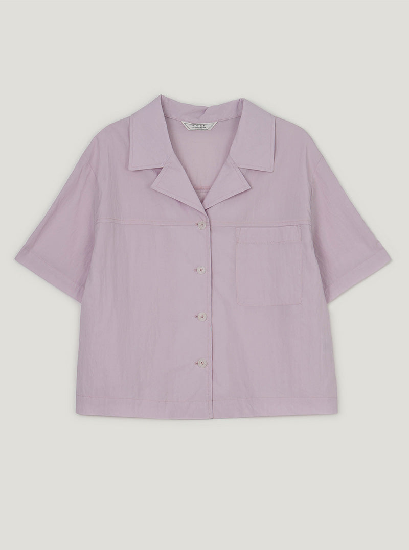 Trick pocket collar short sleeve shirt