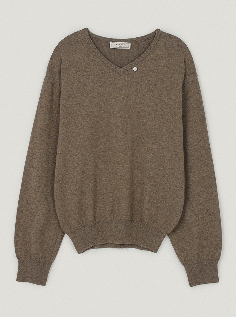 Dallot basic V-neck long sleeve knit