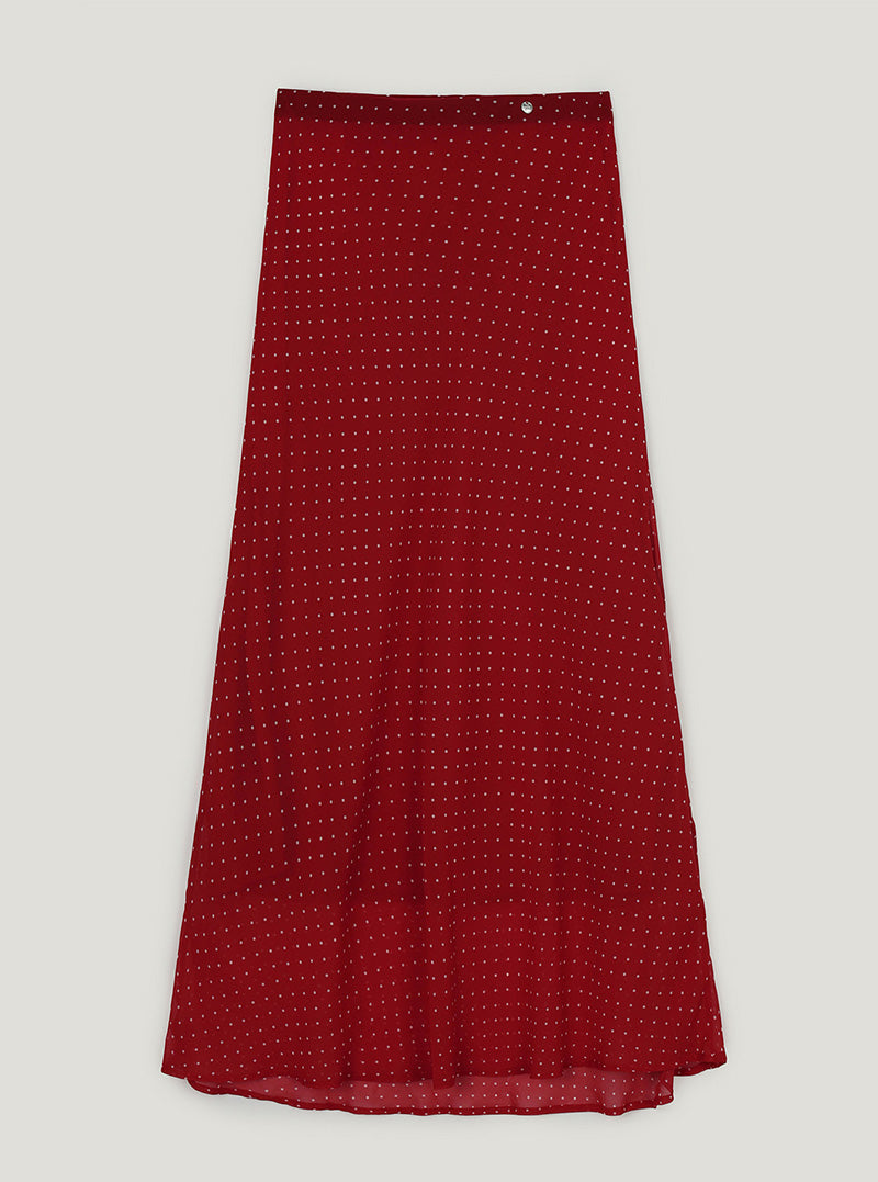 Melo dot banding maxi long skirt