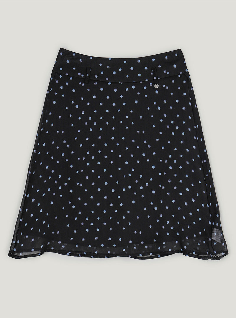 Tine dot chiffon midi skirt