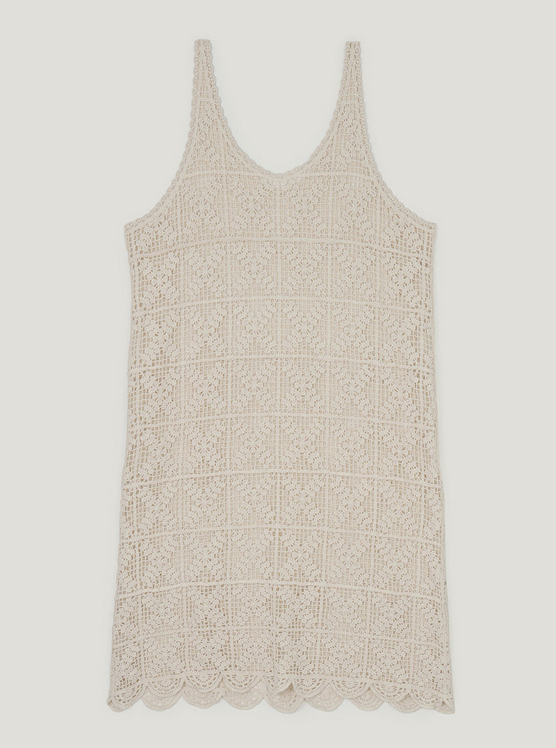 Bolu natural punching sleeveless long dress