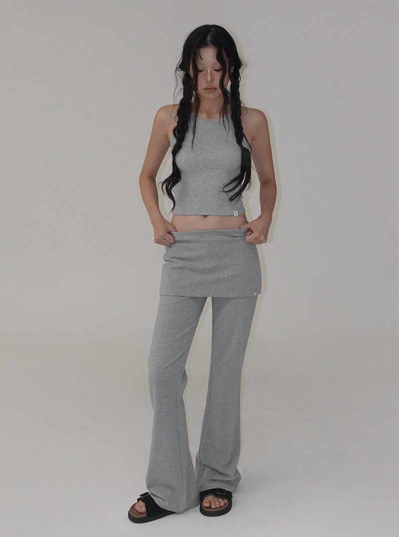 [TWEE:B] Bapin layered semi bootscut long pants