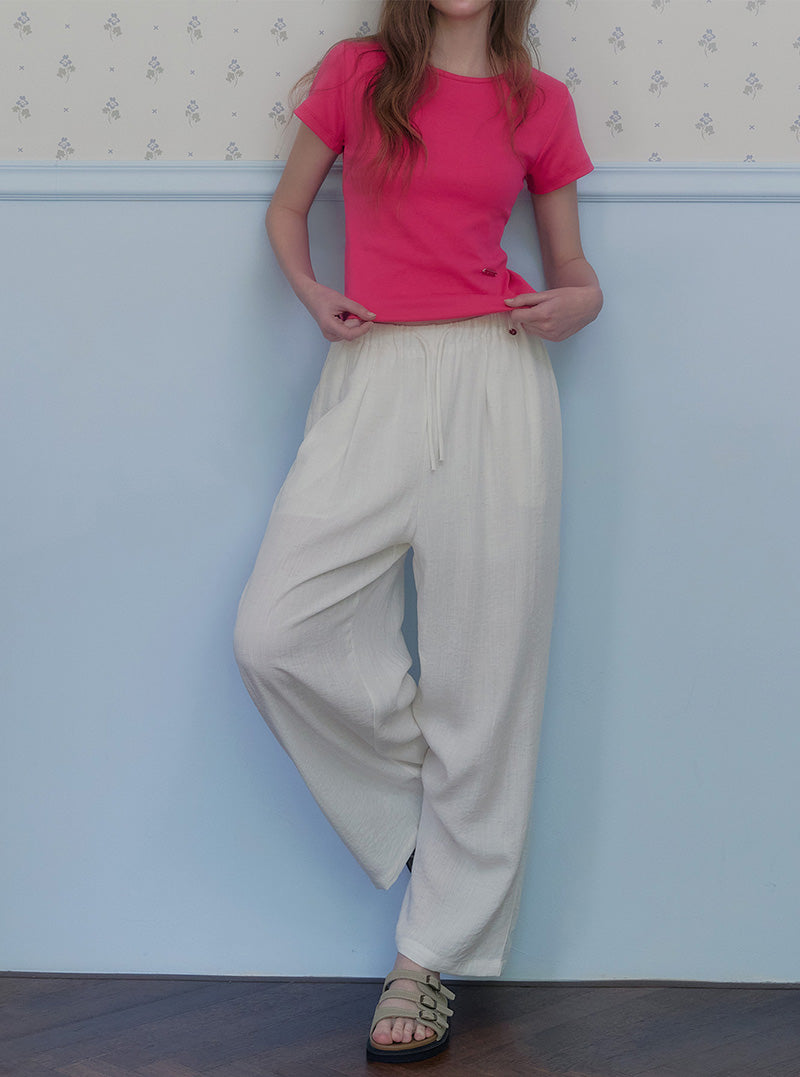 Ont linen pintuck banding long pants