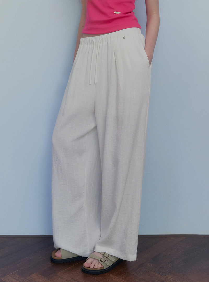 Ont linen pintuck banding long pants