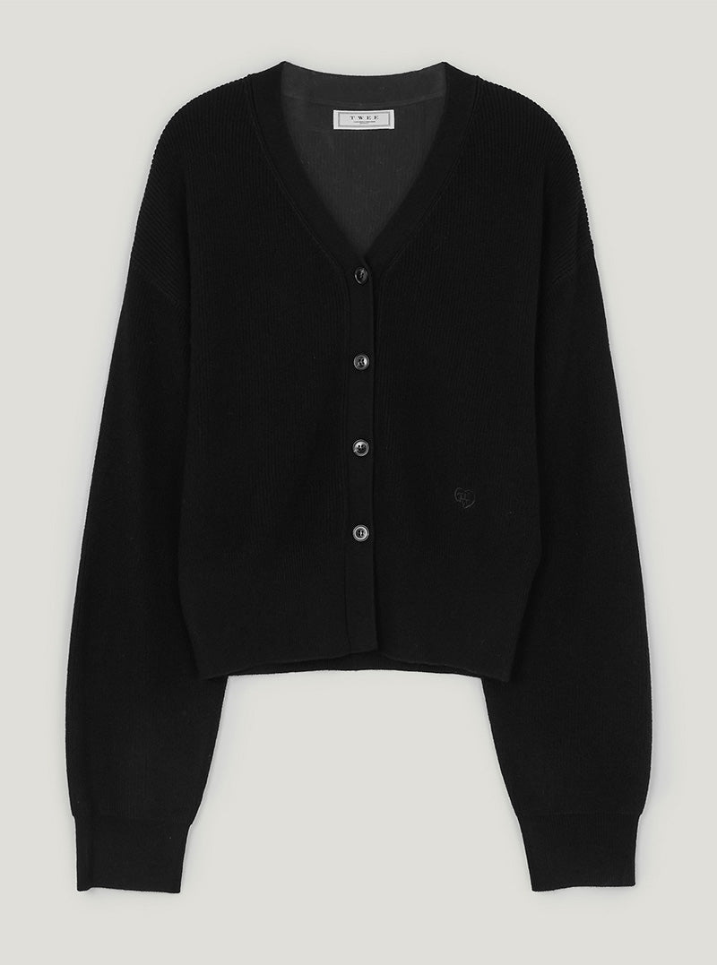 Eld V-neck loose-fit knit long sleeve cardigan