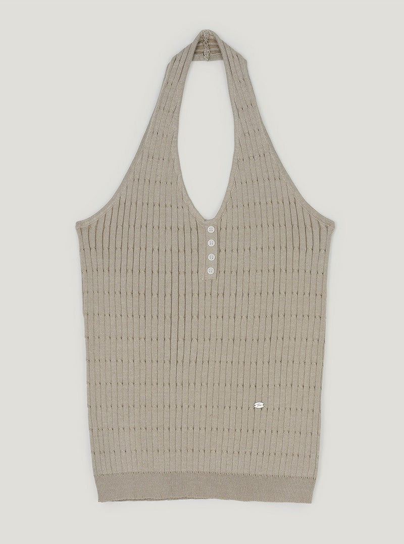 Cheron halterneck cable knit sleeveless