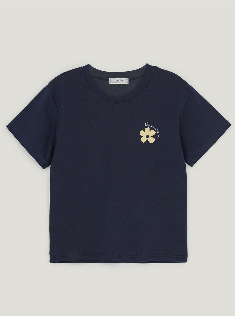 Reon flower printing short sleeve t-shirt