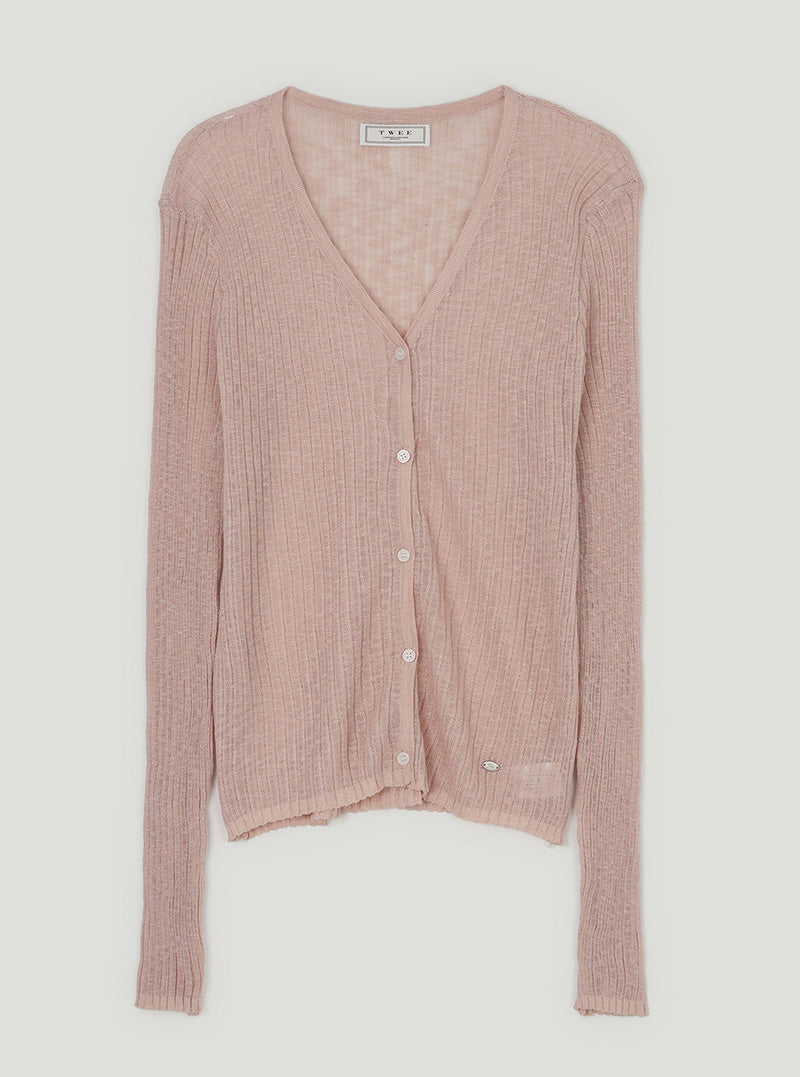 Poltin see-through long sleeve cardigan