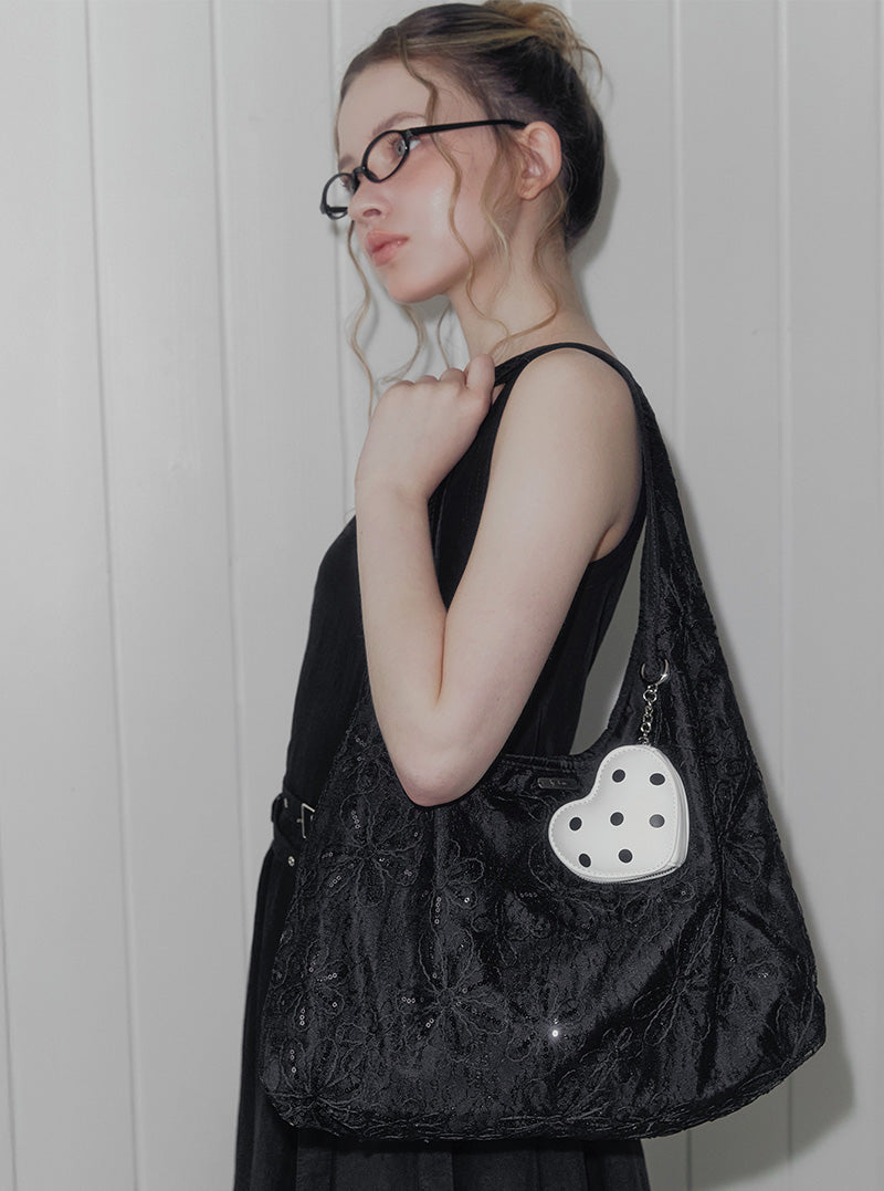 Koto beads flower shoulder bag