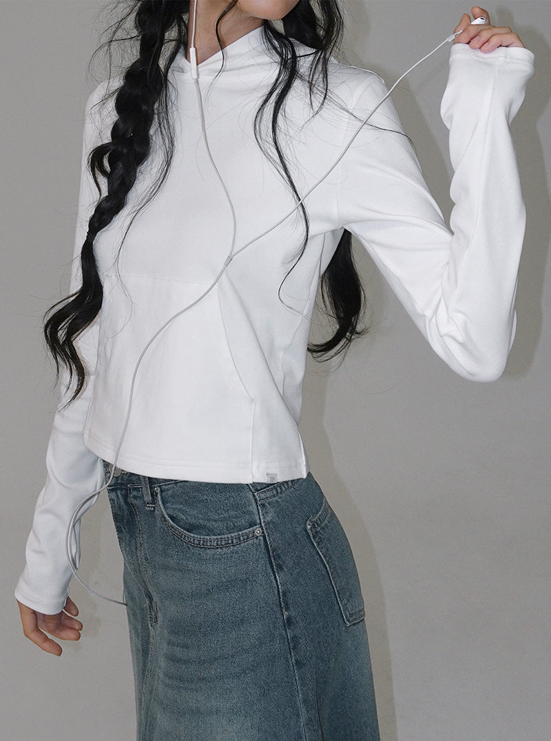 [TWEE:B] Ronint basic hood long sleeve T-shirt