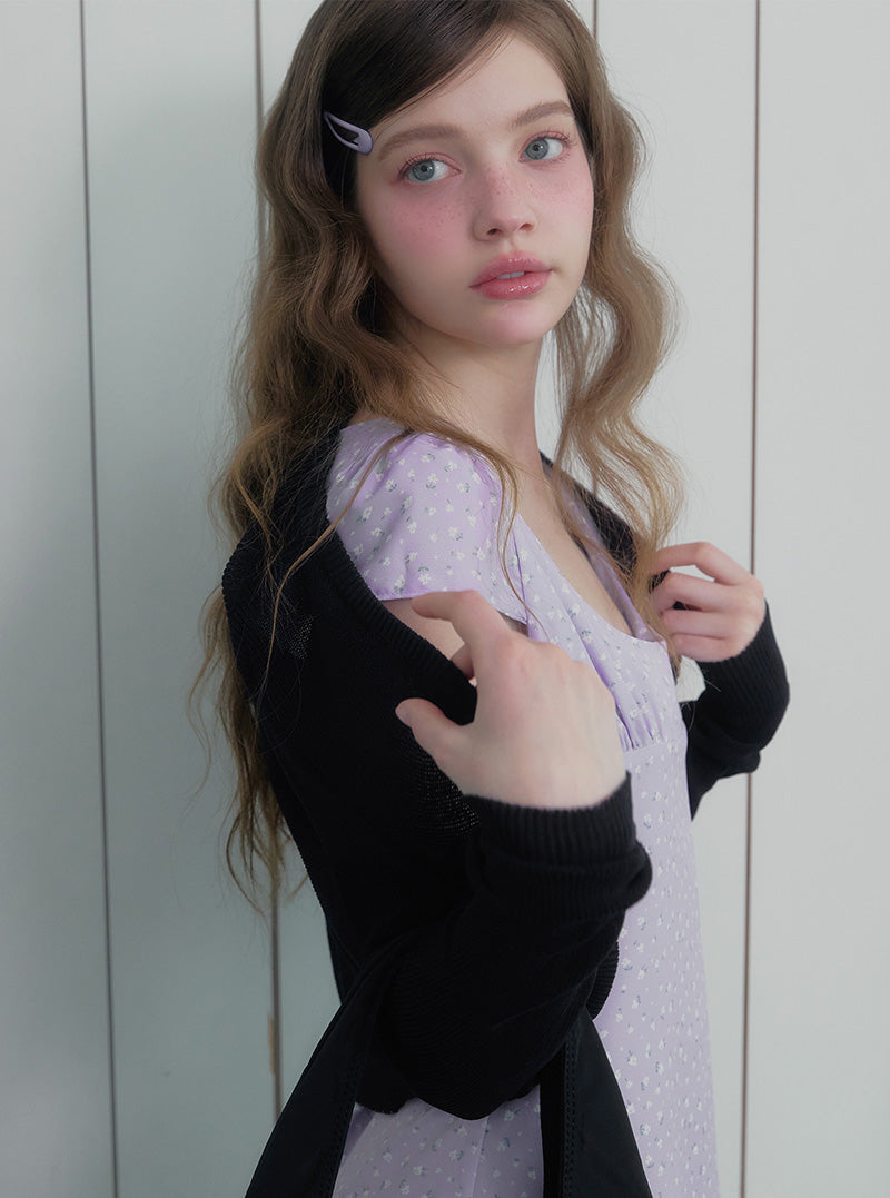 Lune crop knit bolero cardigan