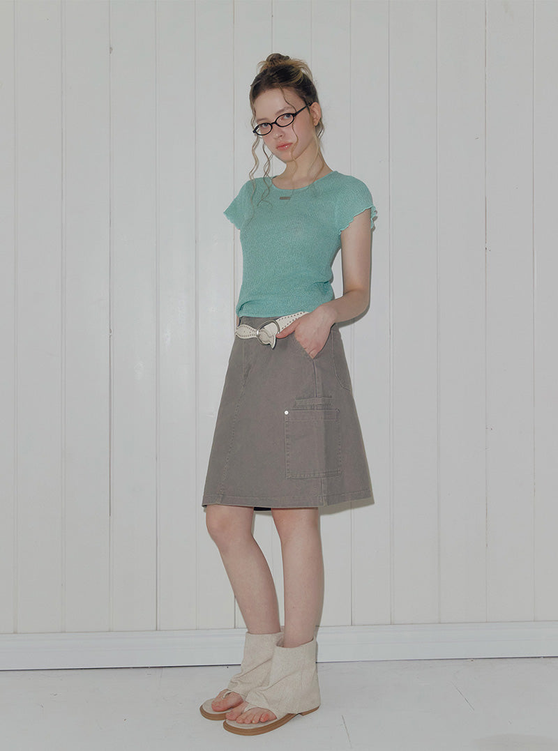 And wrinkle short sleeve knit