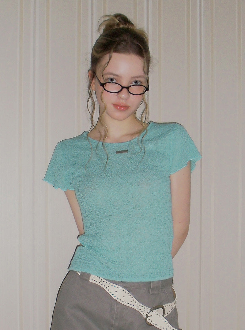 And wrinkle short sleeve knit