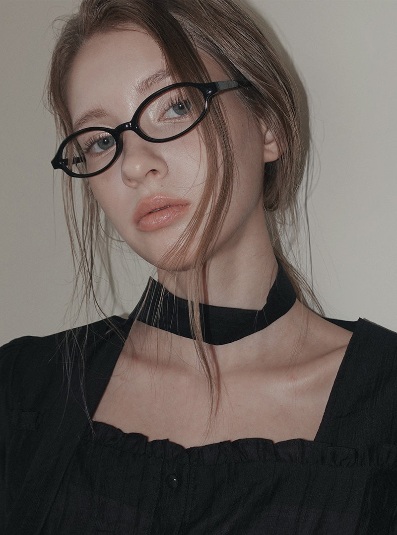 Etis square neck frill long sleeve blouse (strap set)