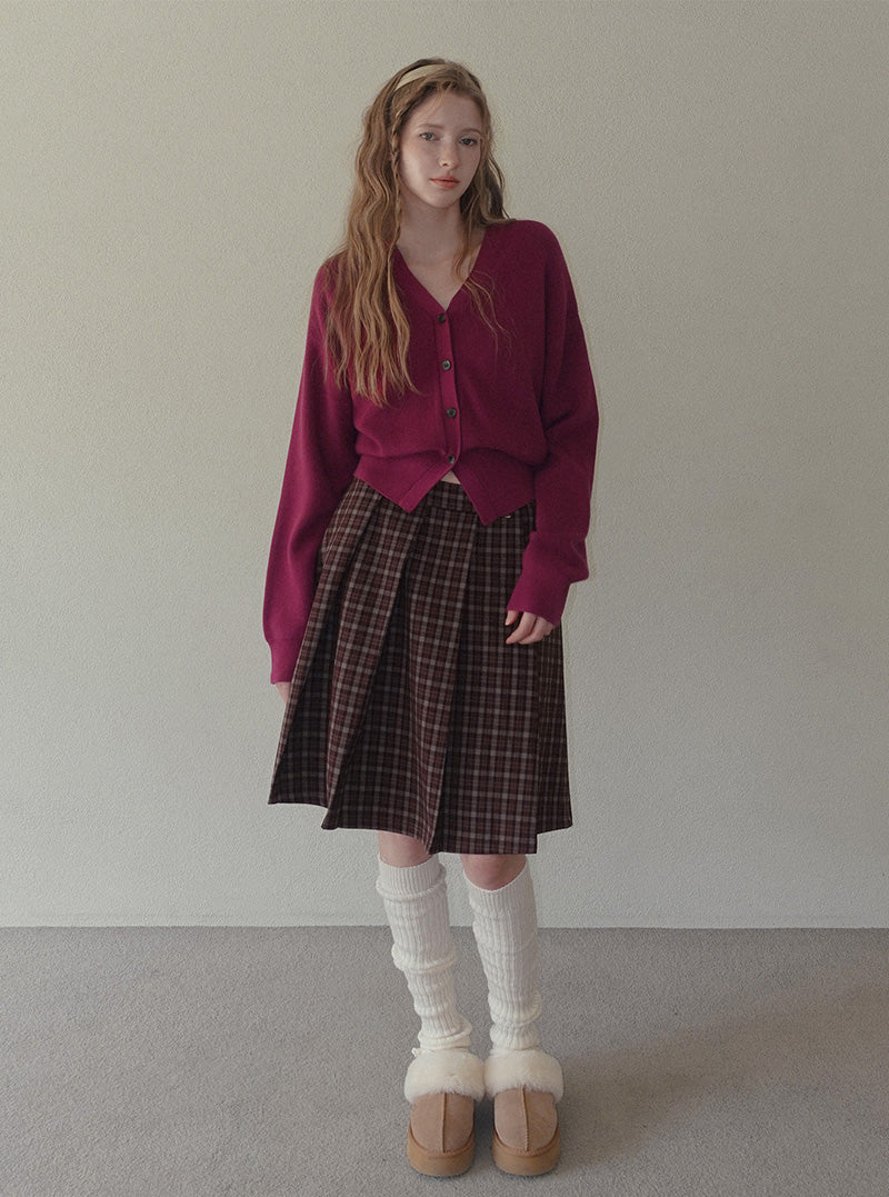 Eld V-neck loose-fit knit long sleeve cardigan