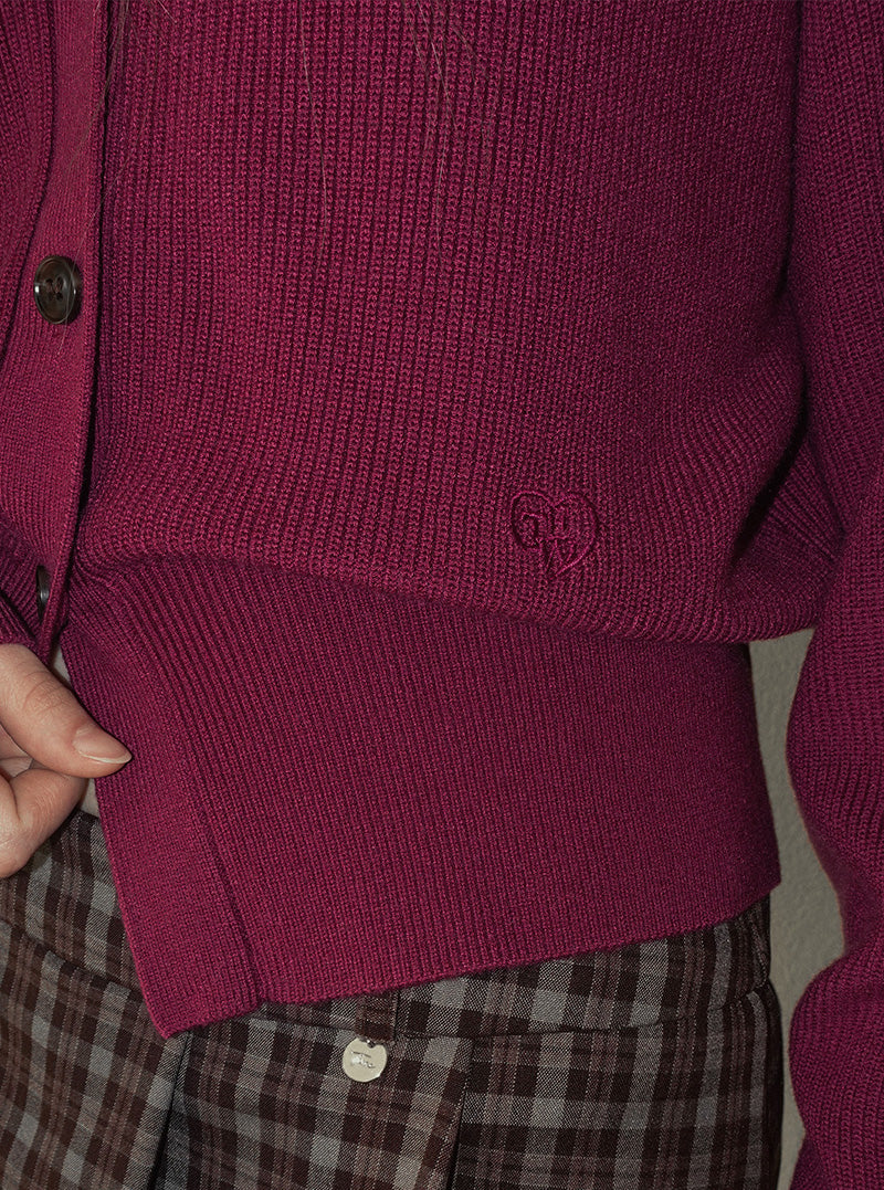 Eld V-neck loose-fit knit long sleeve cardigan