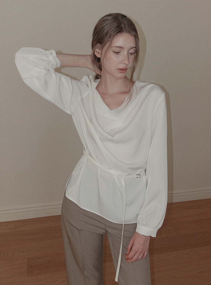 Spen turtleneck long sleeve blouse (strap set)
