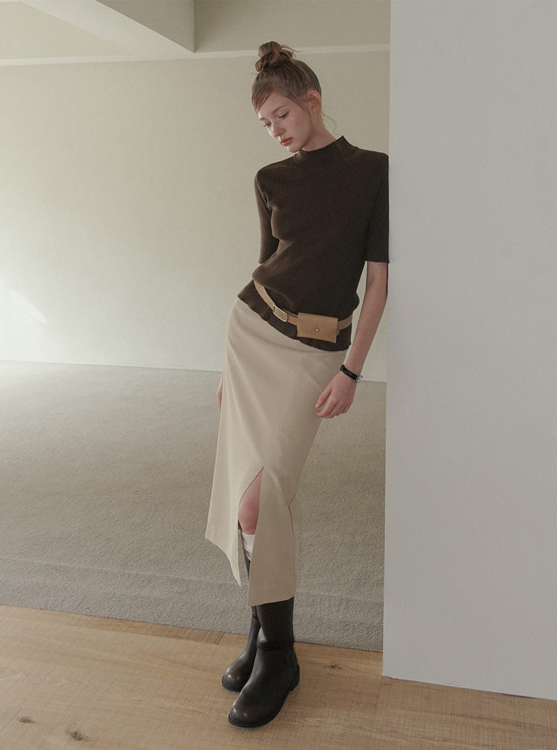 Mael half-neck ribbed knit