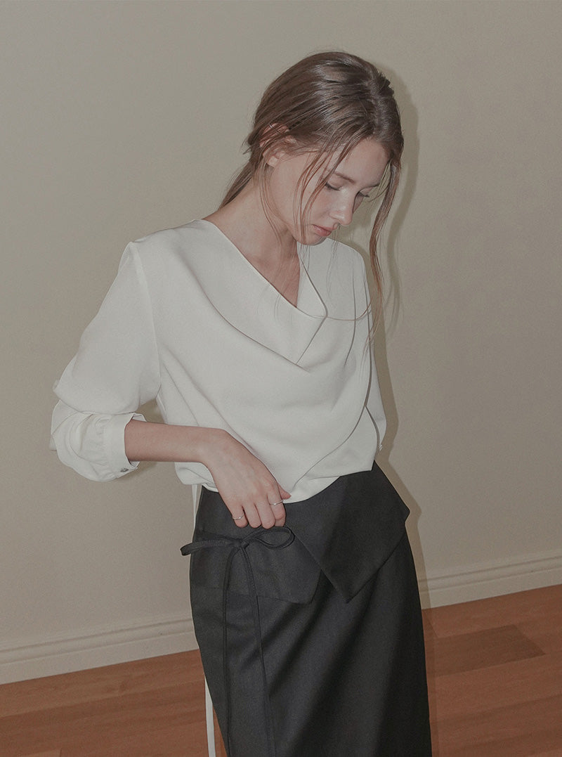 Spen turtleneck long sleeve blouse (strap set)