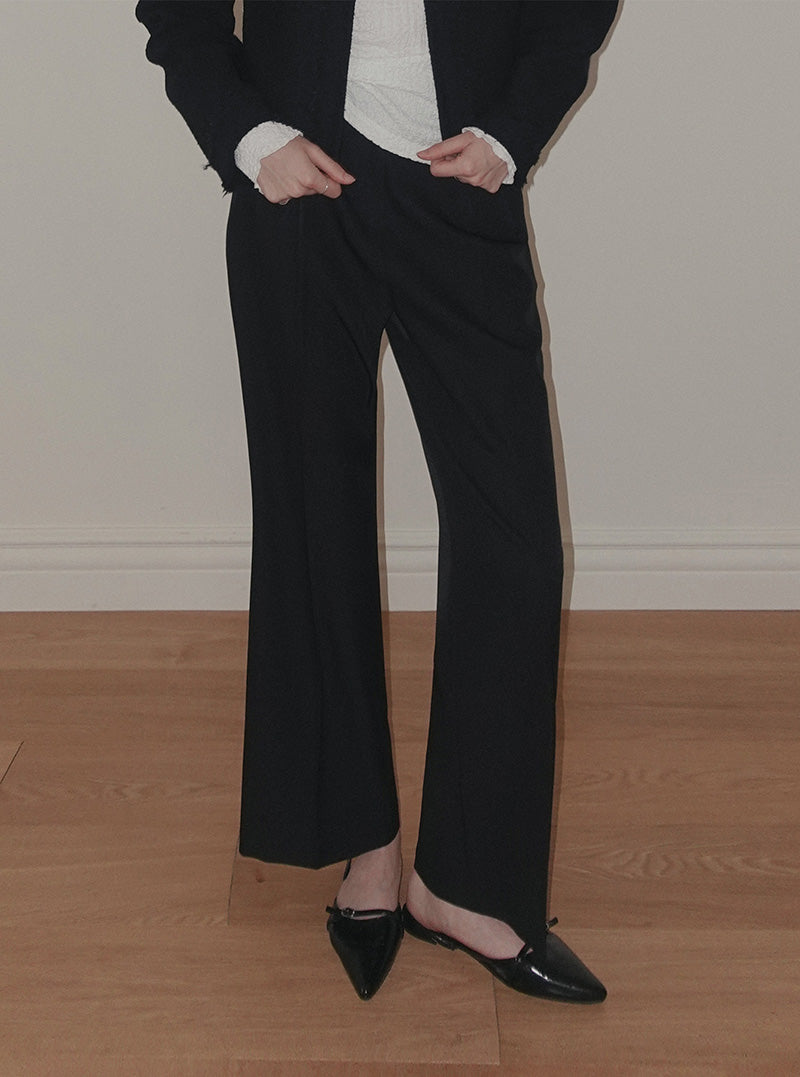 Hender hidden banding bootscut long slacks pants