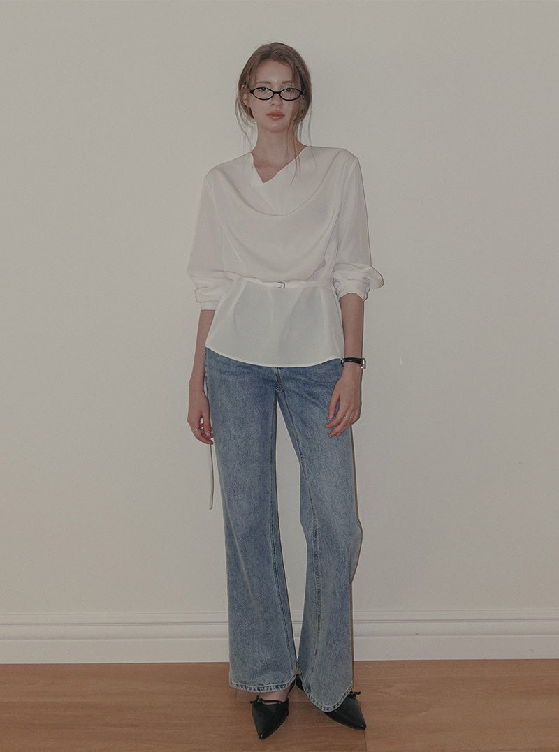 Spen turtleneck long sleeve blouse (strap set)