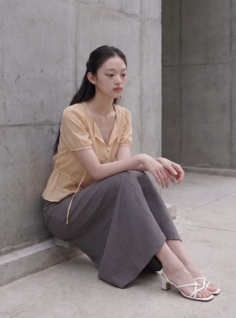Noa ribbon puff blouse | View 4
