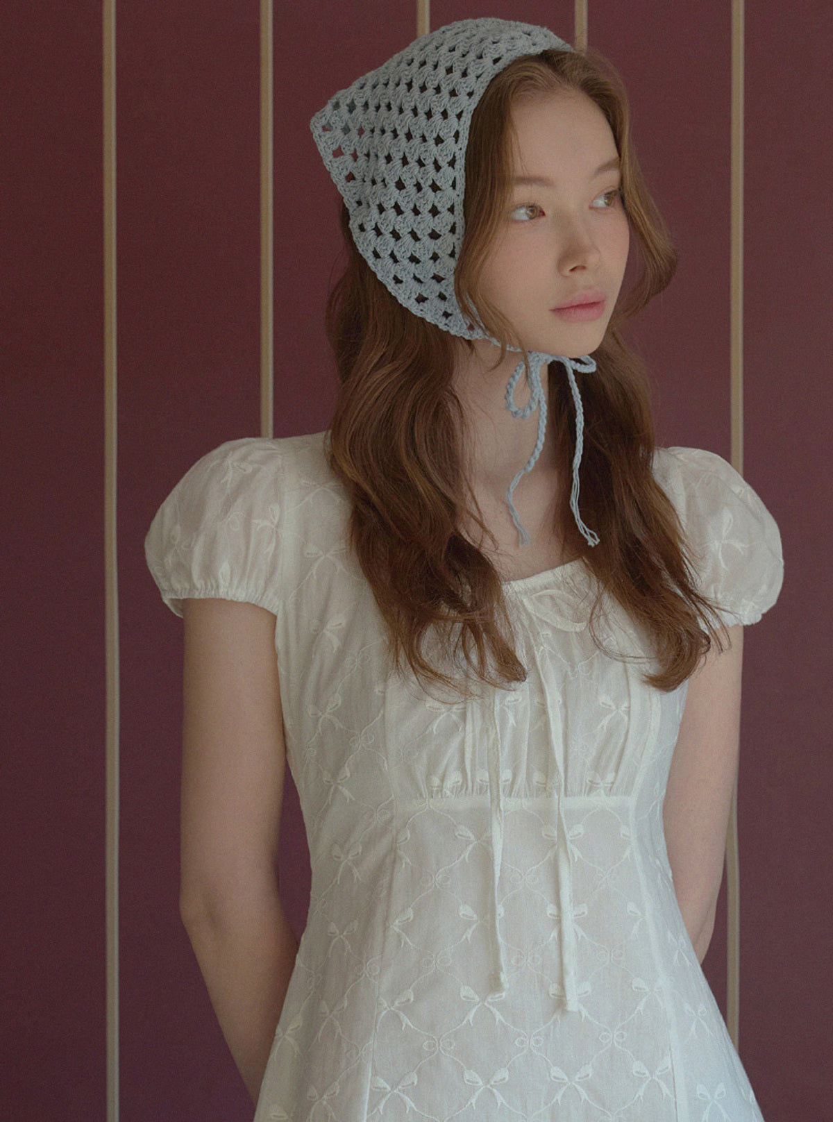 Juni Ribbon Embroidered Square-Neck Dress