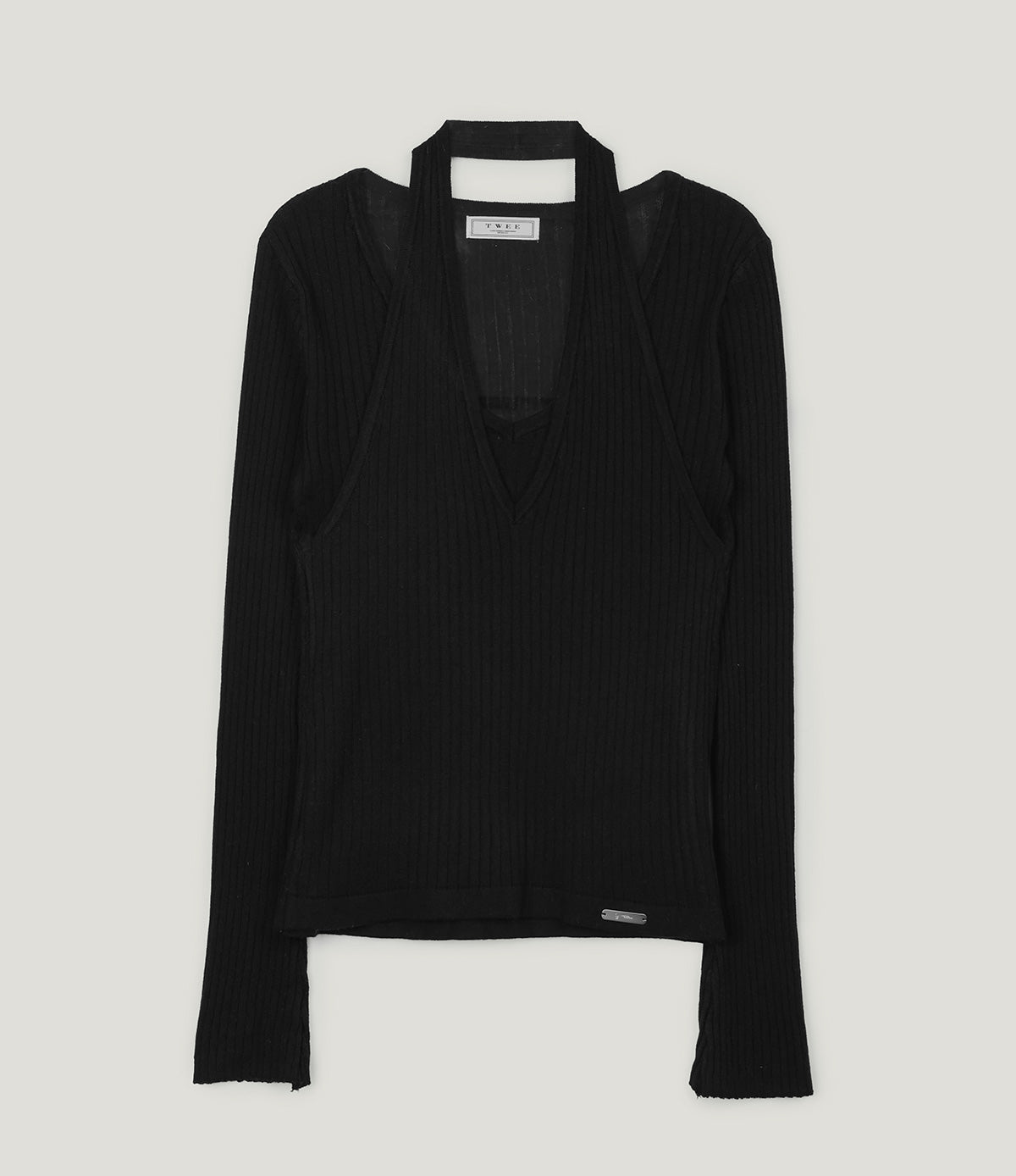 TSNUT Halter-Neck Layered Knit Top