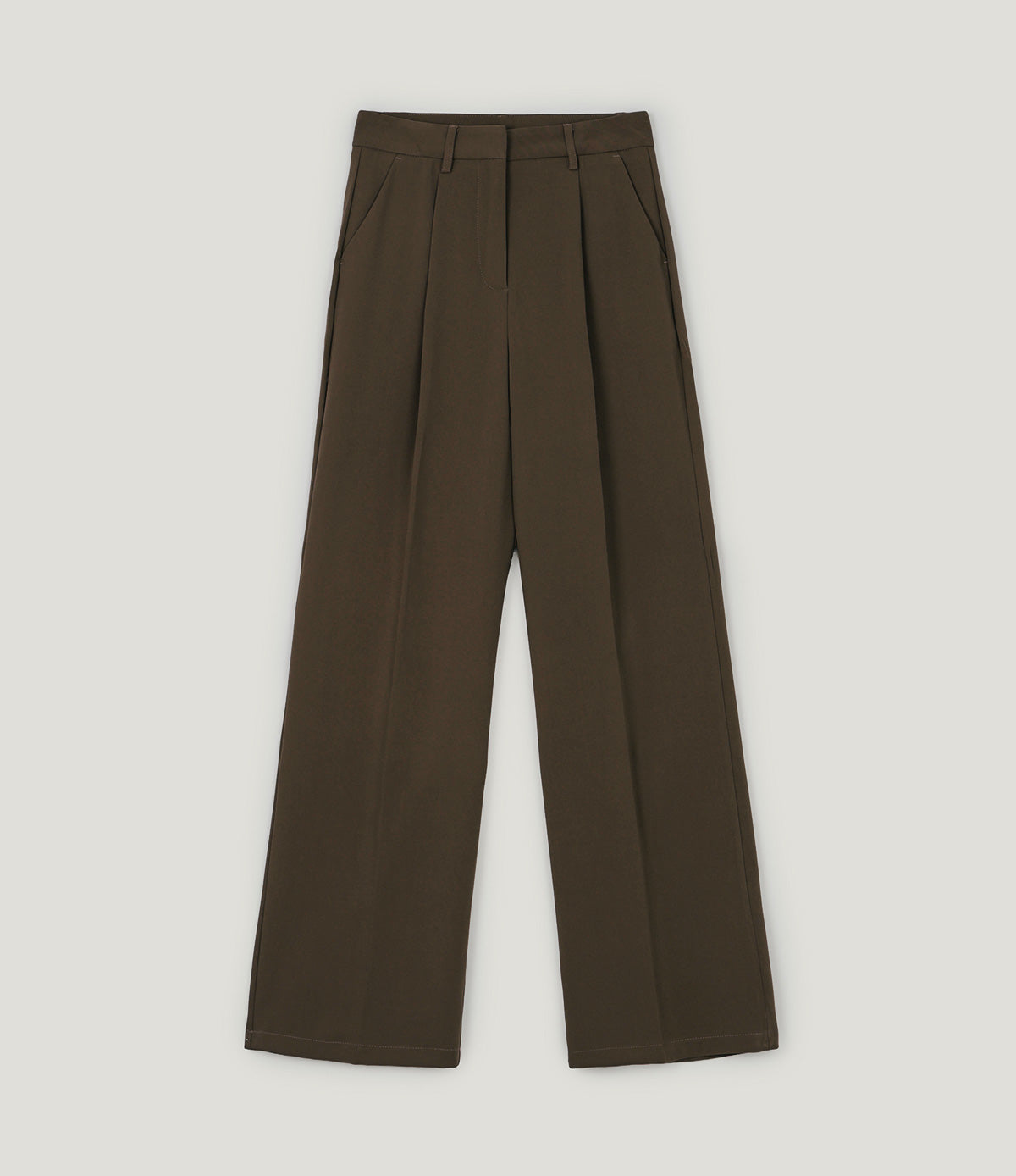 Yoon pintuck wide slacks | Brown cutout
