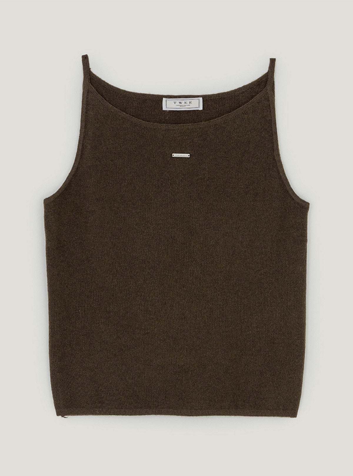 Kia basic halter sleeveless knit | Brown cutout