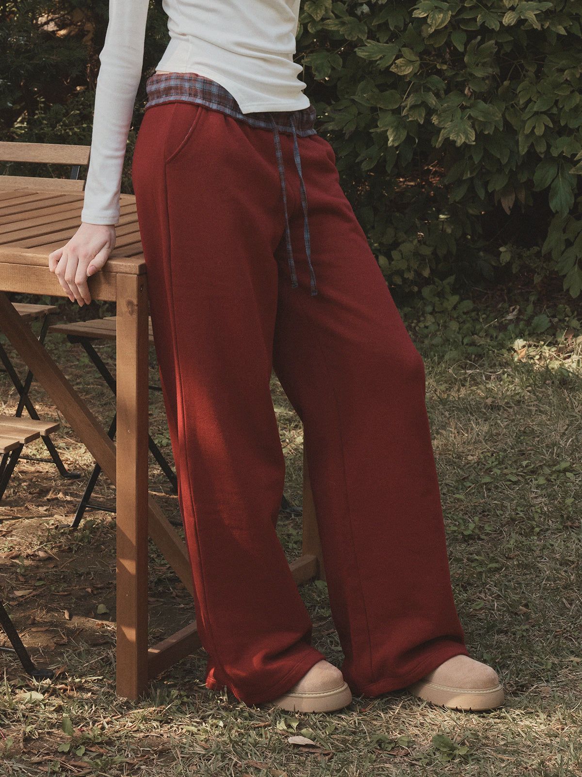 [TWEE] Pantaloni Larghi da Jogging Jardin Check Contrast