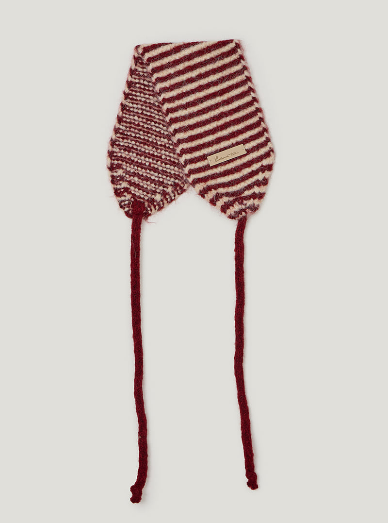 Pinre stripe ear muffs | Red cutout