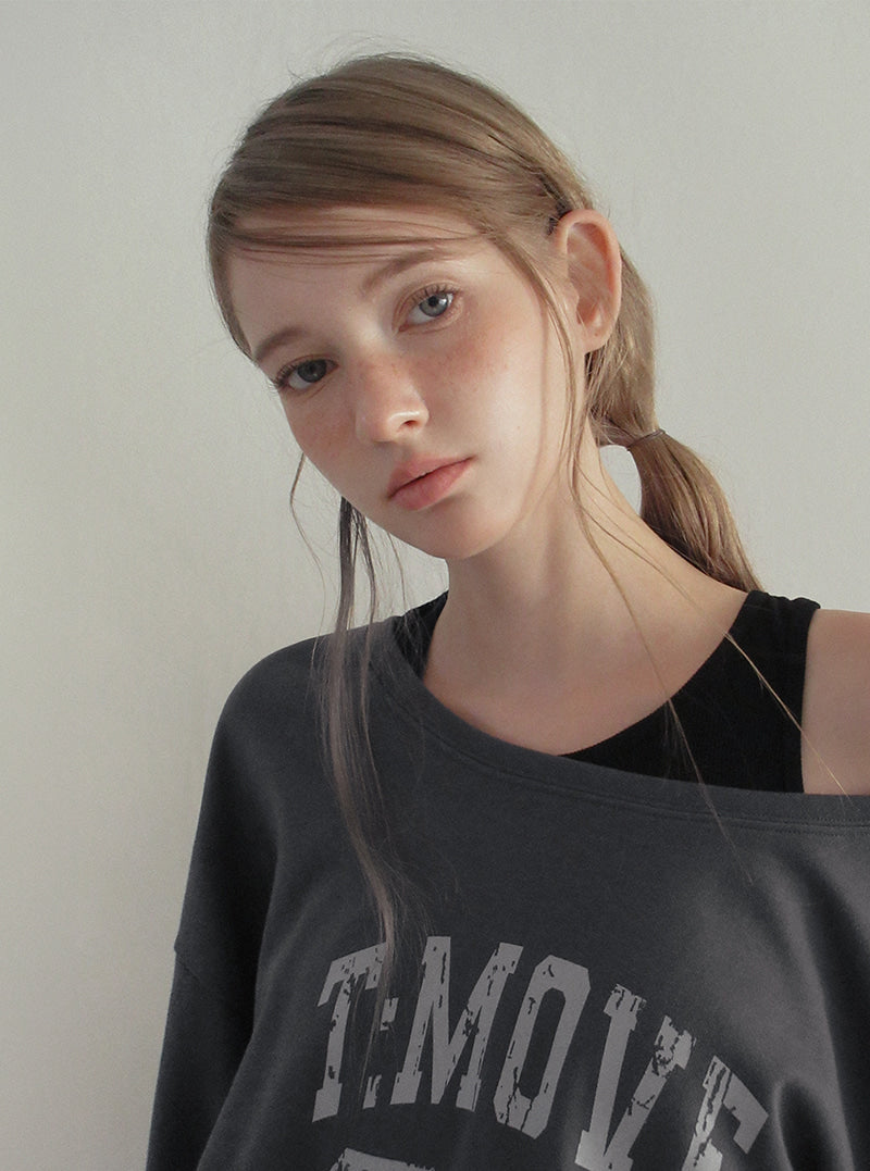 TWEE Bena vintage printing sleeveless T-shirt set | Product styling view 5