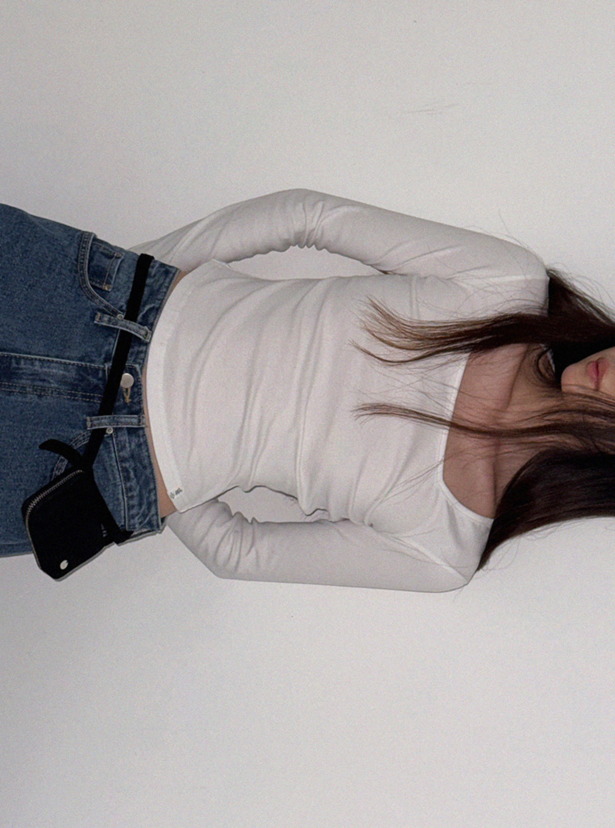 [TWEE:B] Steel Basic Square-Neck Long-Sleeve T-Shirt