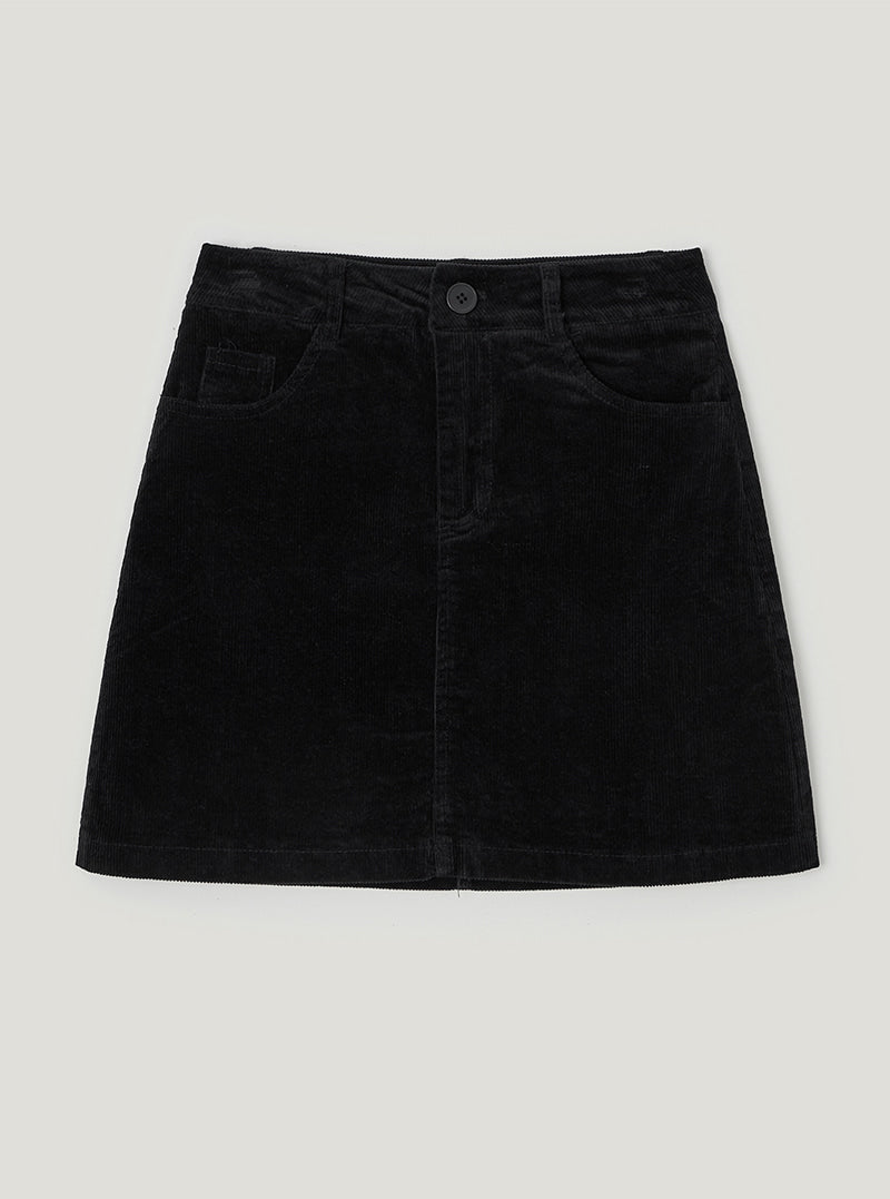 TWEE Morem basic corduroy mini skirt | Black product-only view