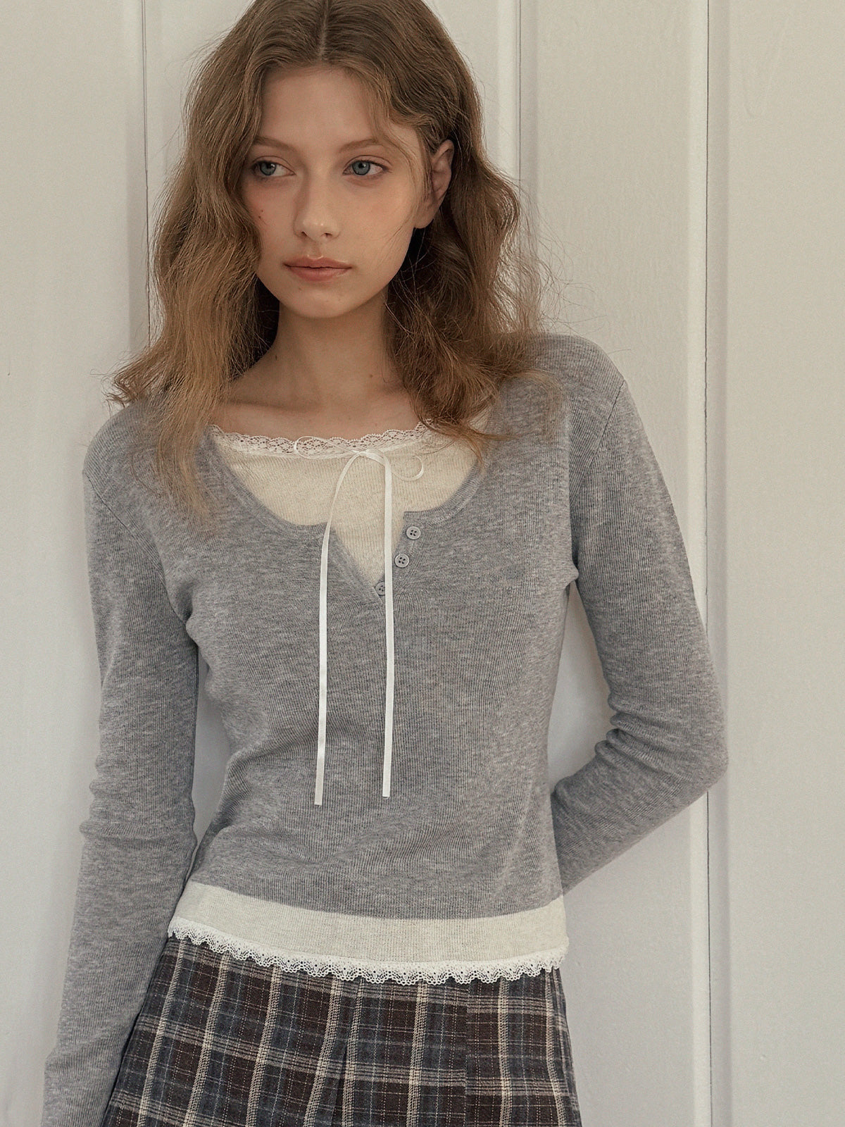 Luzel Tie Layered Long Sleeve Knit