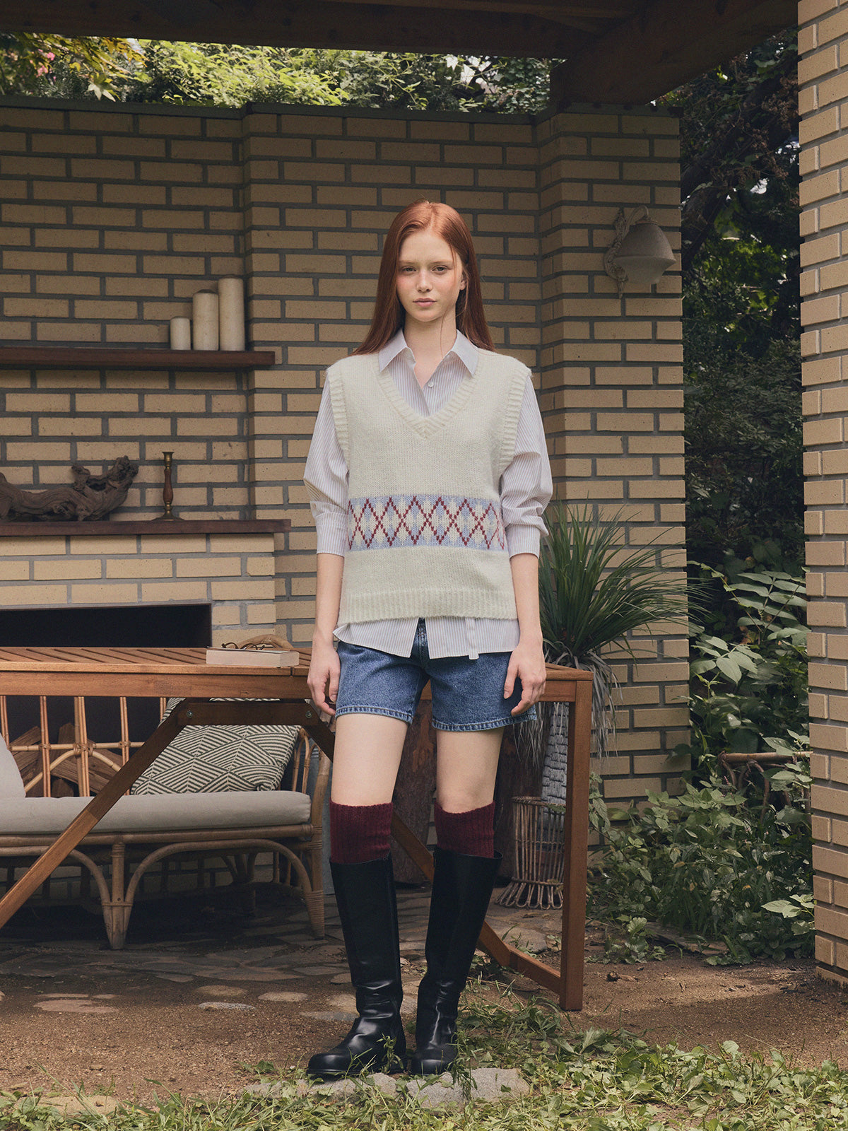 [TWEE] Senit Argyle Strickweste