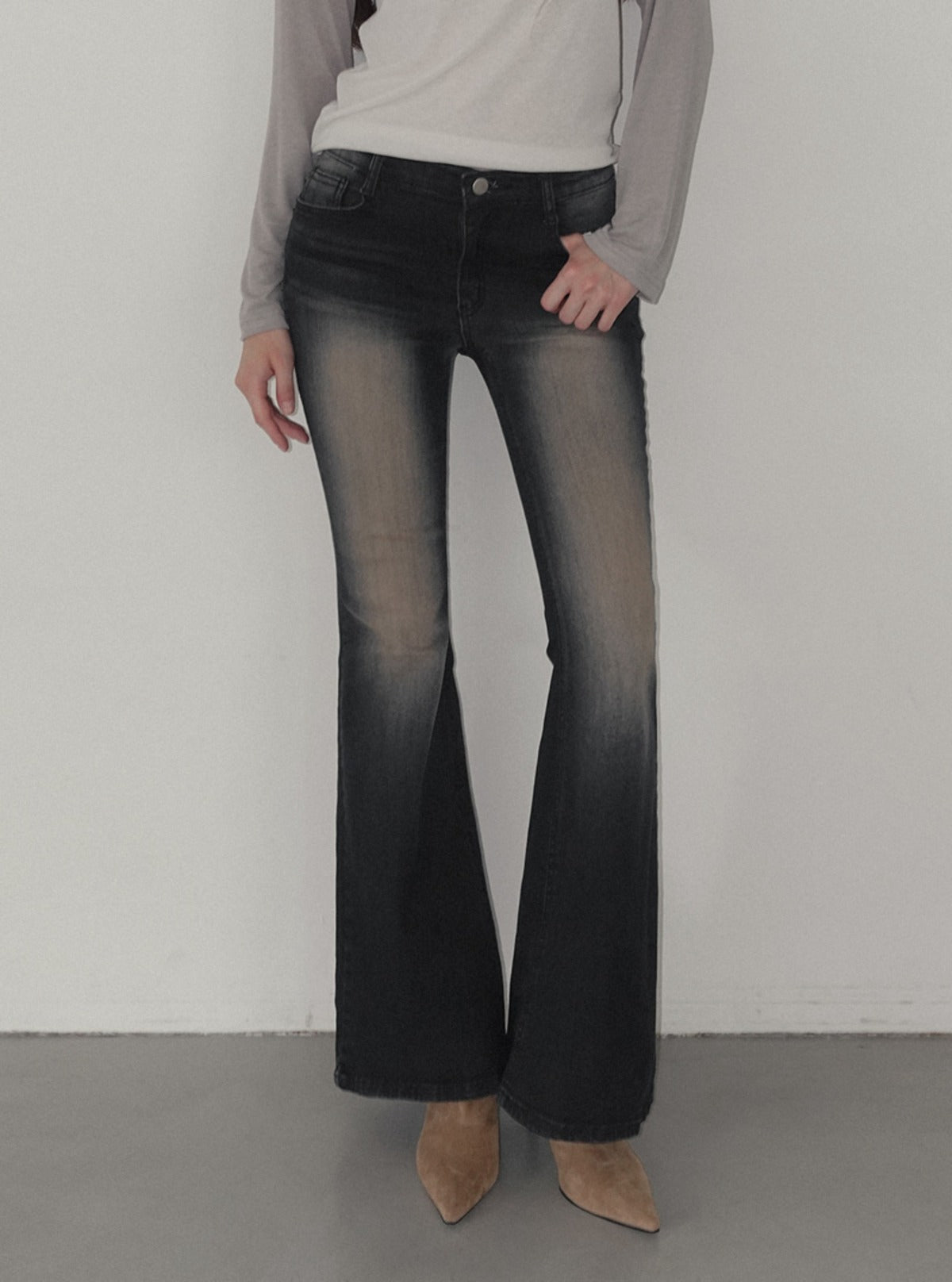 Beulke vintage washed bootcut long denim pants | Main