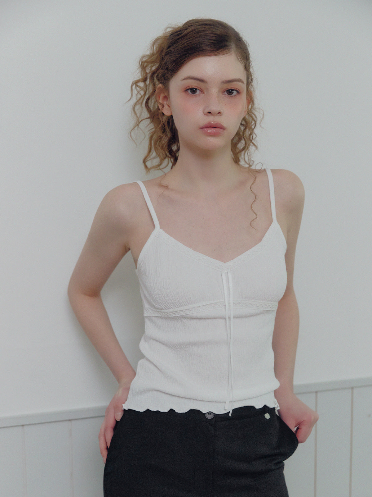 Heden Lace Contrast Sleeveless Top