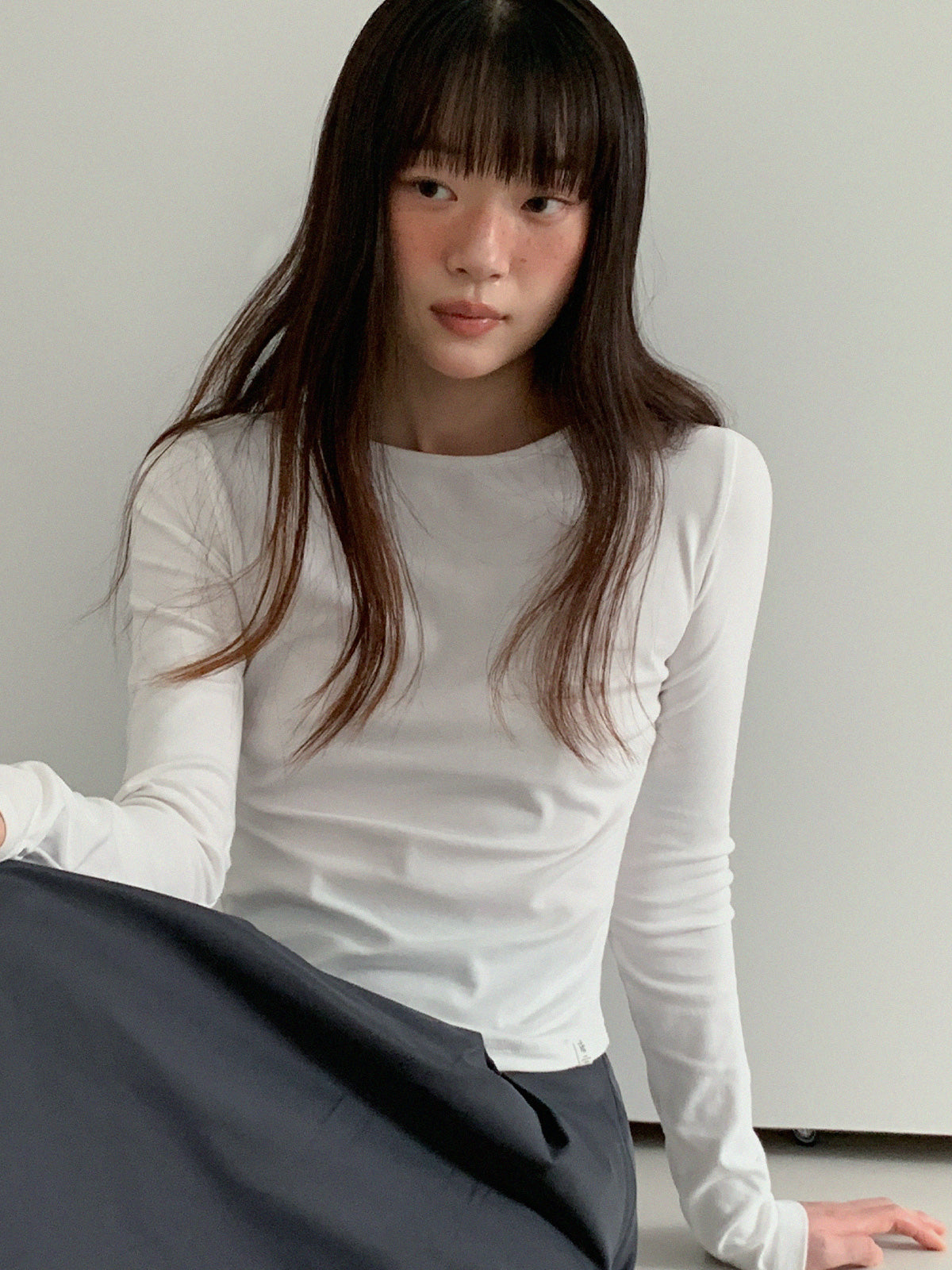 [TWEE:B] Steel round-neck long-sleeve T-shirt