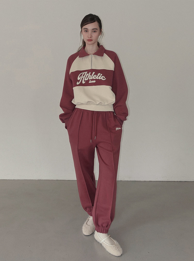 Tad contrast lettering half zip-up sweatshirt | View 3