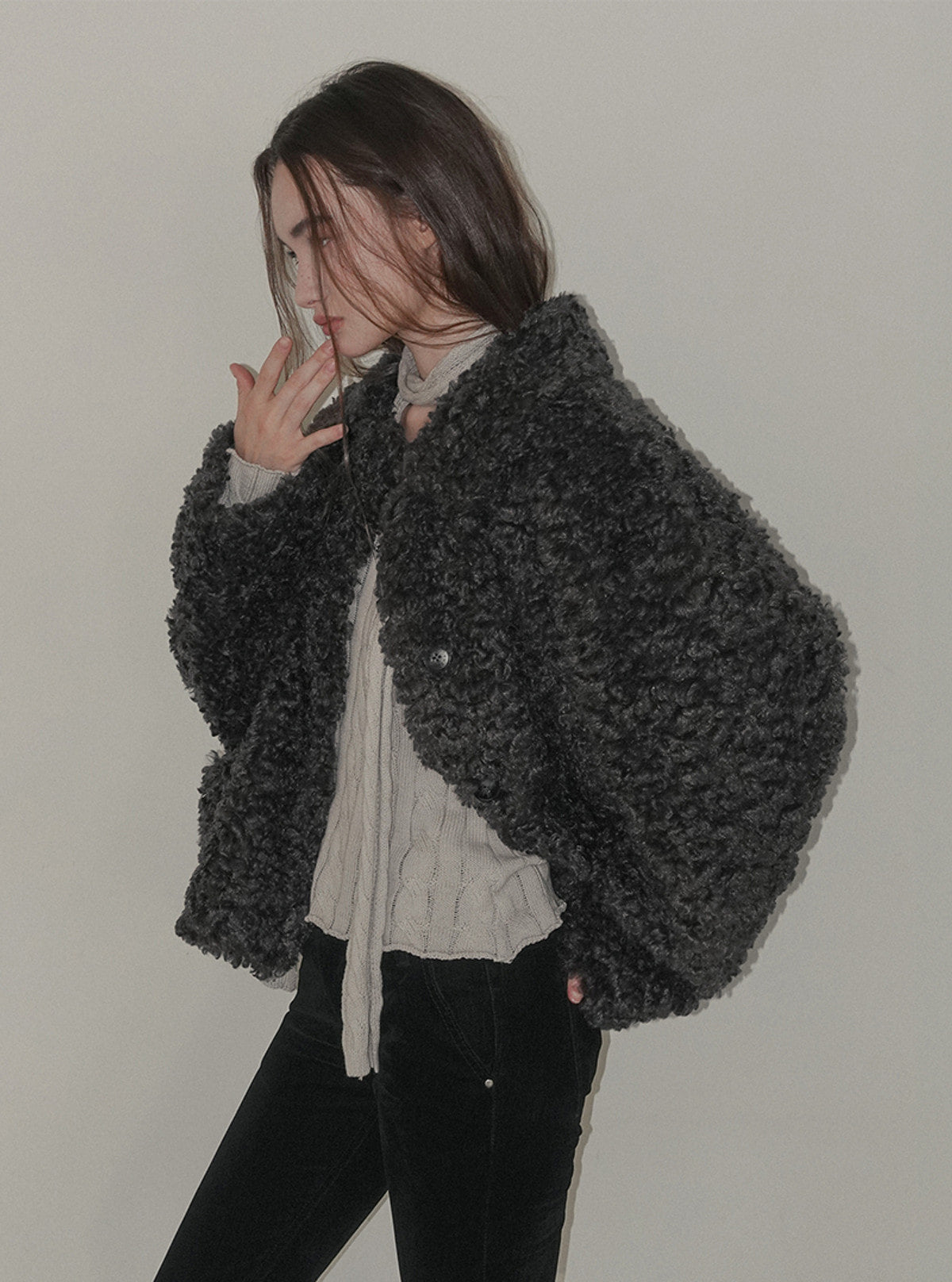 Boel shearling collar fur jacket | View 8