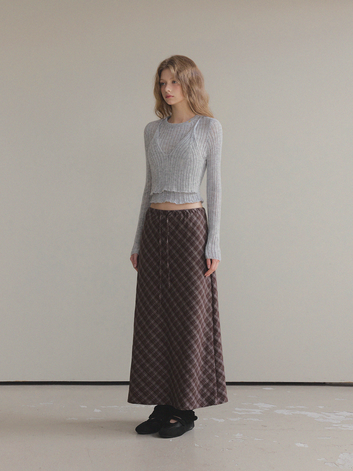 [TWEE] Áo len crop tay dài nhiều lớp Conel