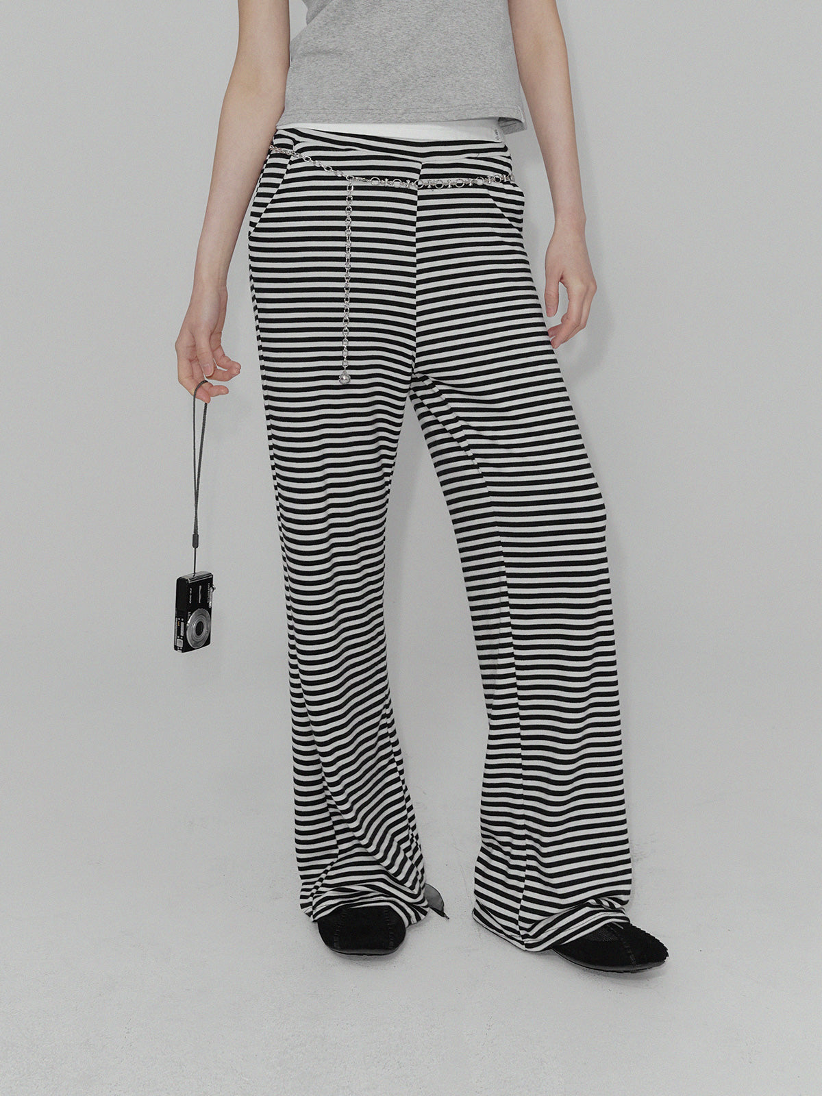 Dult Stripe Banded Bootcut Long Pants