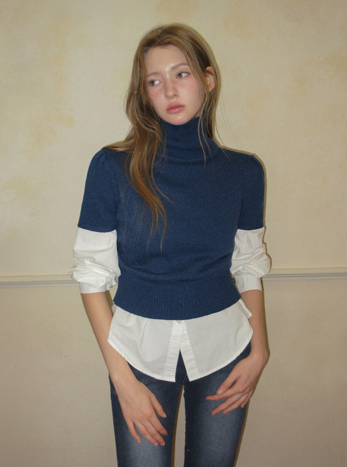 TWEE Det puff turtleneck short sleeve knit | Main product image
