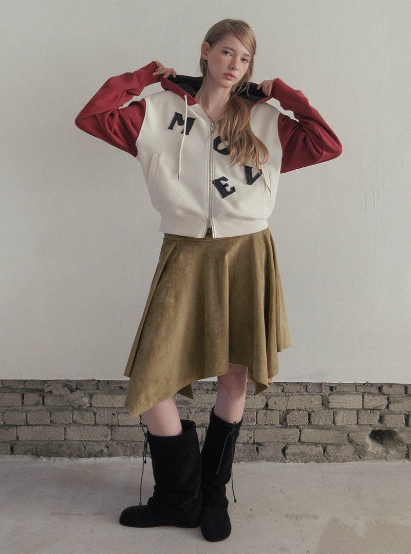 TWEE Clone patch contrast hood zip-up | Product styling view 4