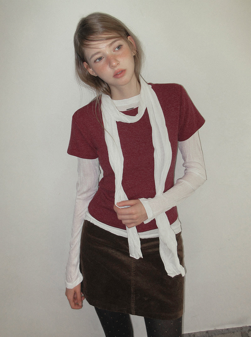 TWEE Morem basic corduroy mini skirt | Product styling view 6