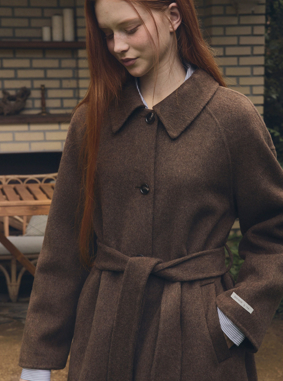 Poiten Balmacaan Handmade Long Coat (Strap Set)