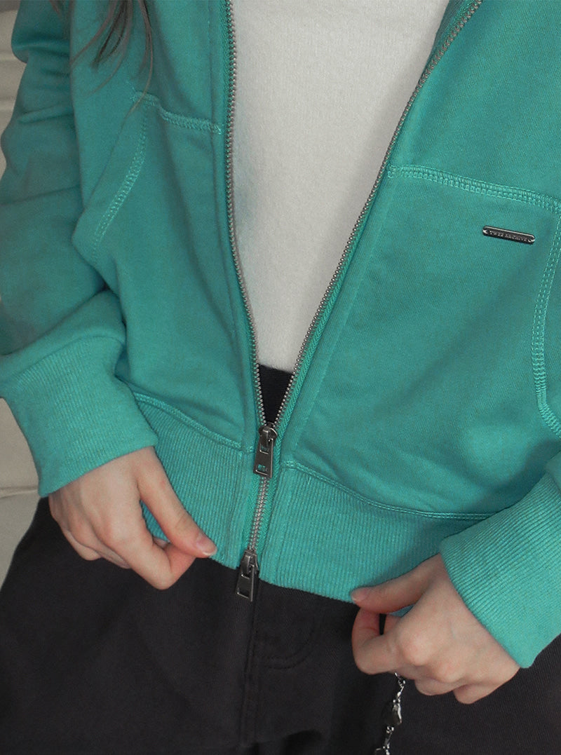 TWEE Wedgis mint hood zip-up | Product styling view 5